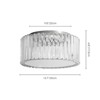 Rennnsan Vireyn 13"W Drum Crystal Modern Glam LED Dimmable Flush Mount in Silver - 3 of 4