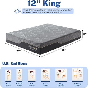 Rbied 12 Inch King Memory Foam Firm Mattress, Luxury Cooling Gel Green Tea Mattress, Medium Firm - 1 of 4
