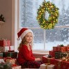 Christmas Wreaths with Lights, 24 In Christmas Wreath with Red Berries, Artificial Pine Needles Holiday Decor for Entryway, Window, Wall, Hallway - 2 of 4