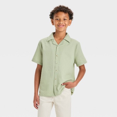 Boys' Short Sleeve Woven Button-Down Shirt - art class™