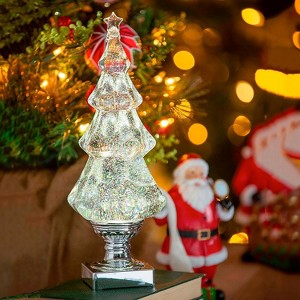 Evergreen Beautiful Christmas LED Liquid Motion Glitter Christmas Tree Table Top Decor - 5 x 5 x 14 Inches Indoor/Outdoor Decoration - 1 of 4