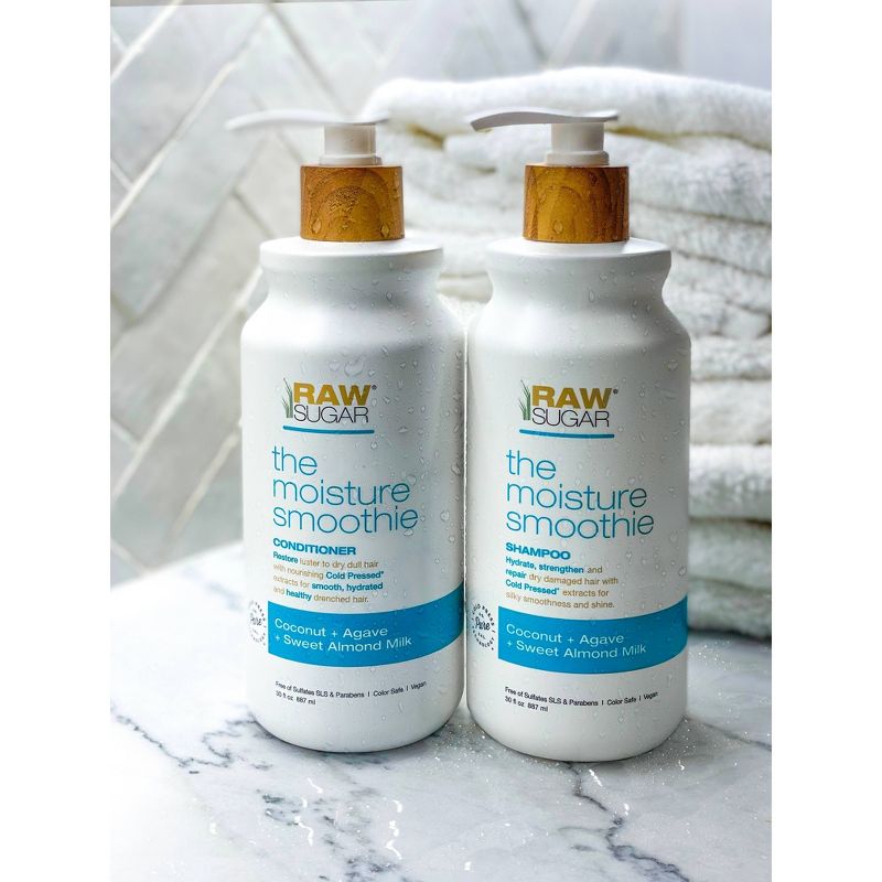 Raw Sugar Moisture Smoothie Shampoo Infused with Coconut + Agave + Sweet Almond Milk - 30 fl oz, 6 of 8