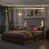 Kumasinova Queen/King Bed Frame with Upholstered Headboard,Bed Frame Queen/King Size with Charging Station&LED Light,Bed Frames with Rivet for Adults - 4 of 4