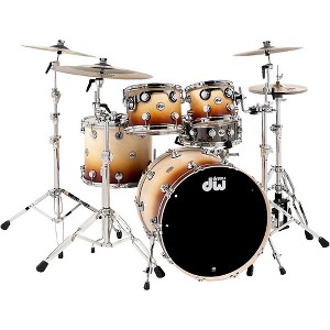 DW Collector's Series 4-Piece Satin Specialty Burnt Toast Fade Shell Pack With Chrome Hardware - 1 of 2