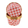 Unique Bargains Checkered Print Disposable Baking Cups Aluminum Foil 2.68"x1.57" 50 Pcs - 3 of 4