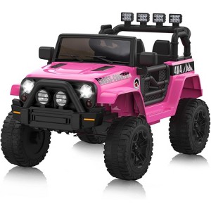 12V Kids Electric Ride-On Truck with One-Button Start, Remote Control, Dual Doors, LED Lights & Spring Suspension - 1 of 4