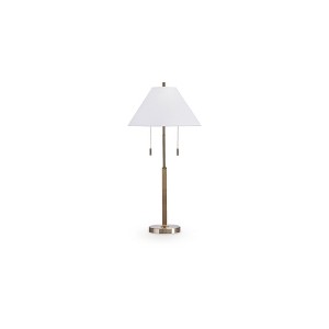 Signature Design by Ashley Haigwood Metal Table Lamp, Antiqued Gold Finish, 30.5" Height, Empire Shade - 1 of 4