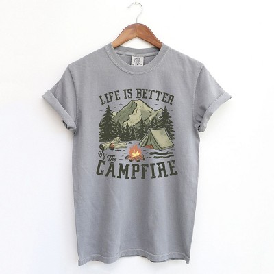 Simply Sage Market Women's Life Is Better By The Campfire Tent Short Sleeve Garment Dyed Tee