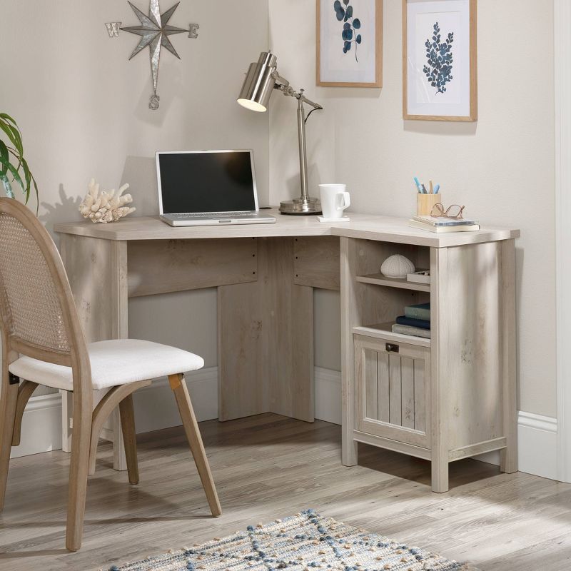 Costa Corner Desk Chalked Chestnut - Sauder: Home Office Furniture with File Drawer, Adjustable Shelf, Cord Management, 2 of 6