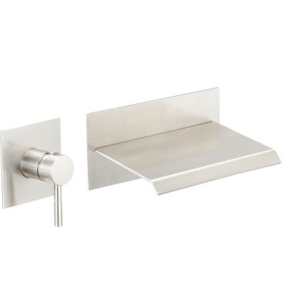 BWE Single Handle Wall Mount Spout Waterfall Bathroom Faucet in Brushed Nickel