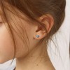 Girls' CZ Heart Solitaire Screw Back Sterling Silver Earrings - In Season Jewelry - 3 of 4