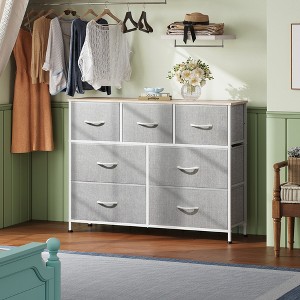 GALAXHERO 7 Drawer Dresser & TV Stand, Entertainment Center with Metal Frame, Media Console for 45" TVs, for Bedroom & Living Room - 1 of 4
