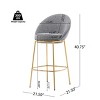 Counter Height Barstools,Cafe Barstools with Metal Frame and Upholstered Round Seat,Modern Metal Kitchen Island Bar Chairs-Coolbibila - 4 of 4