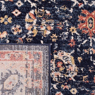 Charleston Heirloom Navy/Ivory Synthetic 5'3" x 7'6" Area Rug