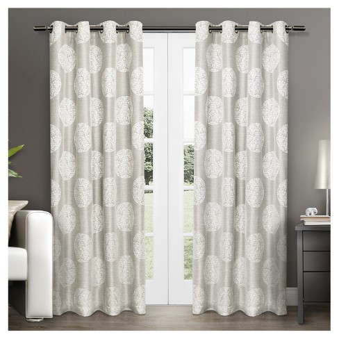 2pk 54"x108" Light Filtering Akola Curtain Panels Dove Gray - Exclusive Home: 108 Inch Drapes, Grommet Top, Polyester - image 1 of 3