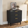 Heynemo 3 Drawer Dresser, Modern Chest of Drawers with Fluted Panel Design, Wooden Storage Nightstand Side Table with Chic Edge Pull - 2 of 4