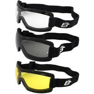 3 Pairs of Birdz Eyewear Wren Safety Goggles with Clear, Smoke, Yellow Lenses - 1 of 4