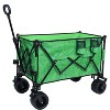 CAVINAS Heavy-Duty Folding Wagon Cart with Bonus Picnic Mat, All-Terrain Shopping Cart with Side Pocket for Camping, Garden - 4 of 4