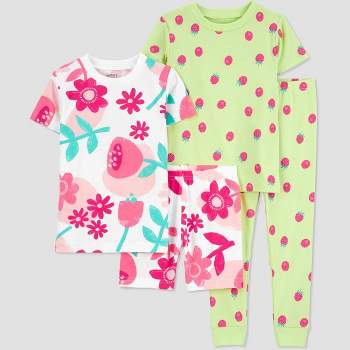 Kids Thermal Printed Pajamas - Pink Scribble Hearts and Stars - ONE LEFT!