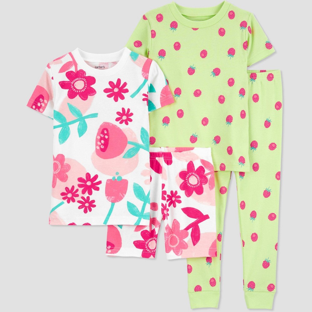 Carter's Just One You®? Toddler Girls' 8pc Flowers Pajama Set - Pink 12M