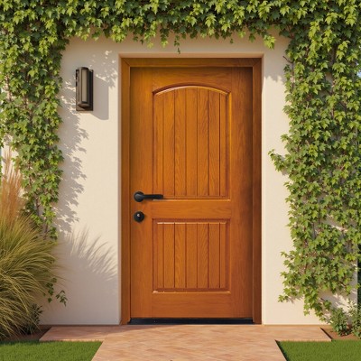 Wooakway 36"W*80"H 2-Panel Exterior Prehung Front Entry Door Primed Interior Fiberglass Entrance Door