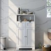 Bathroom Cabinet With 2 Drawers, Freestanding Bathroom Storage Cabinet With Open Storage Shelf, Kitchen Pantry Cabinet With Doors,Floor Cabinet White - 2 of 4