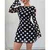 Women's Polka Dot Backless Mesh Long Sleeve Mini Dress, Sheer Party Dress for Night Out & Special Occasions - 4 of 4