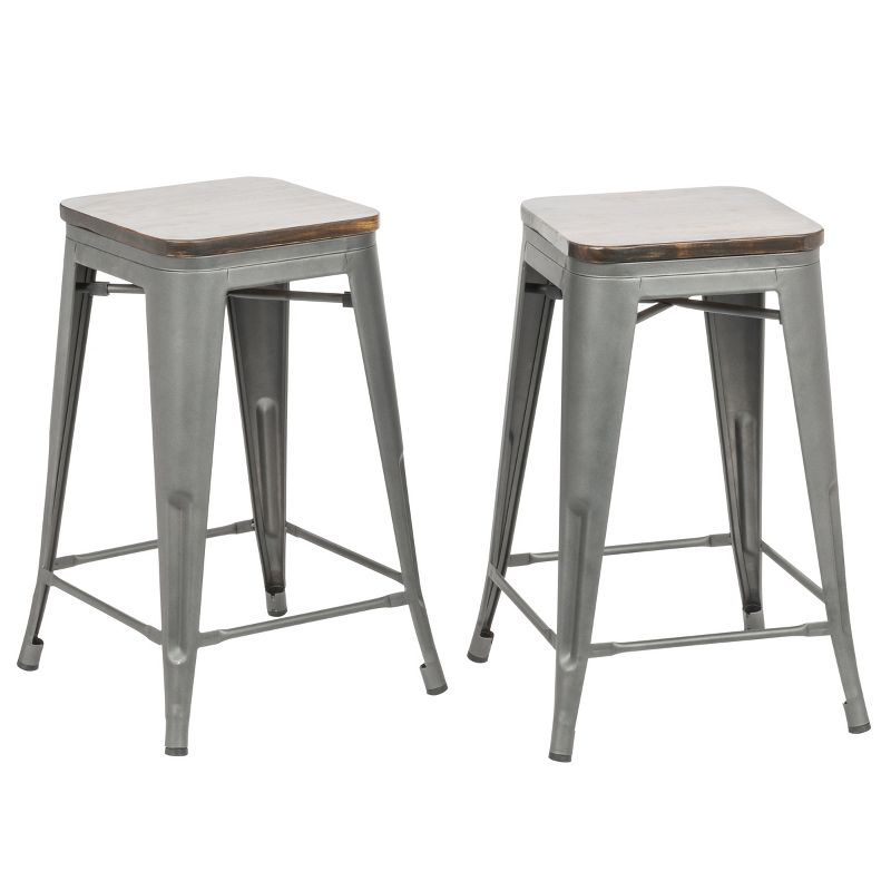 24" Emil Square Counter Height Barstool - Carolina Chair & Table, 1 of 5
