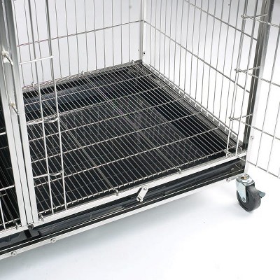 ProSelect Everlasting Dual-Door Crates for Dogs, Foldable, Durable Versatile and Portable, Constructed of Epoxy-Finished Steel - X-Large Black