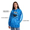 Sesame Street Cookie Monster Cookies Women's Blue Tie-Dye Long Sleeve Fleece Hooded Sweatshirt-Medium - 4 of 4