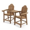 2pcs Adirondack Chair with Removable Tray, Poly Adirondack Chair Bar Stool with Cup Holder, 25.6" Weather Resistant Lifeguard Chair for Balcony,Deck - 3 of 4