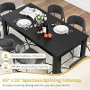 Tangkula Black Dining Table for 6 Modern 63’’ Rectangular Table w/ L Shaped Legs Wood Kitchen & Dining Room Tables - 4 of 4