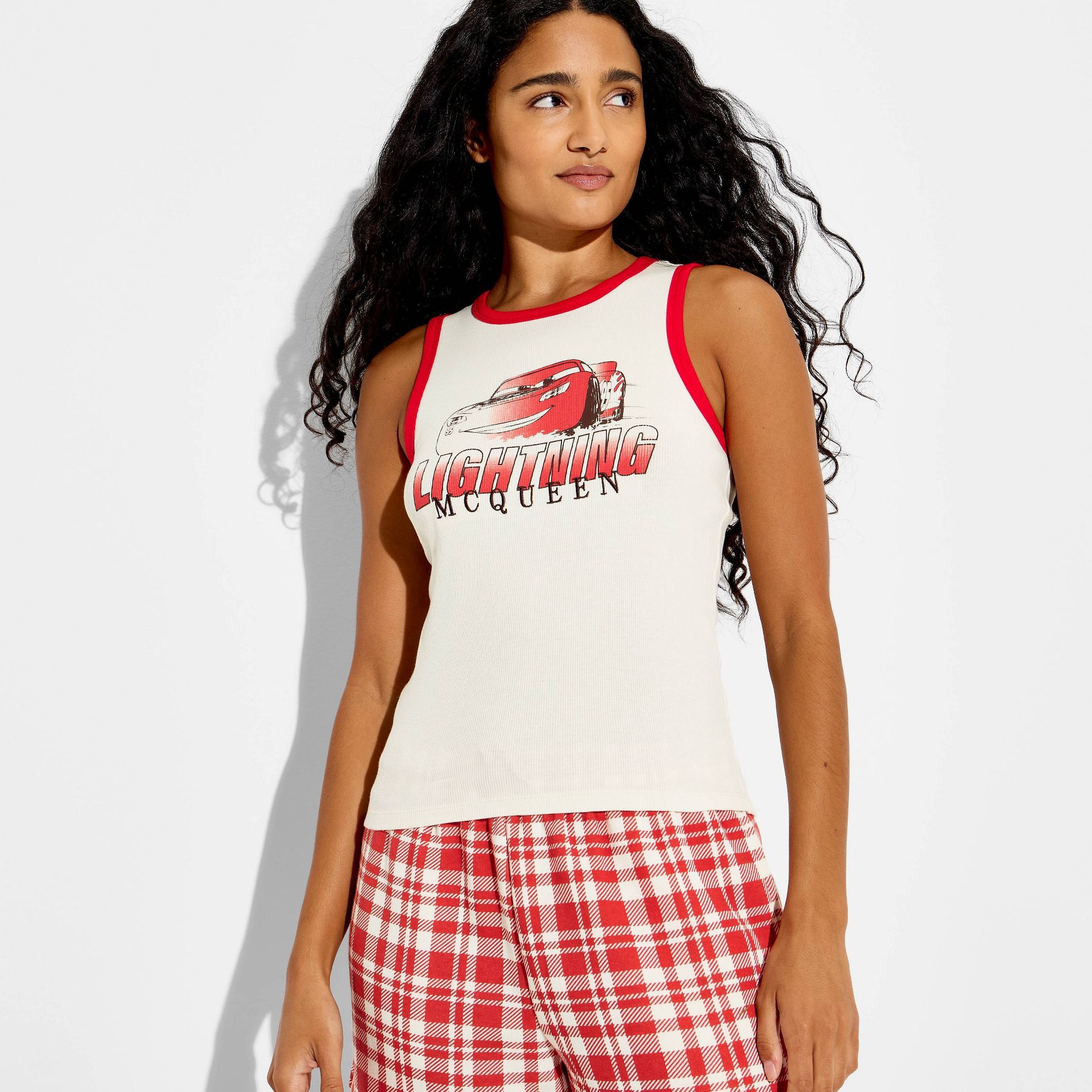 Women's Cars Graphic Tank Top - Cream