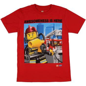 Lego City Boy's Awesomeness Is Here Fire Rescue T-Shirt