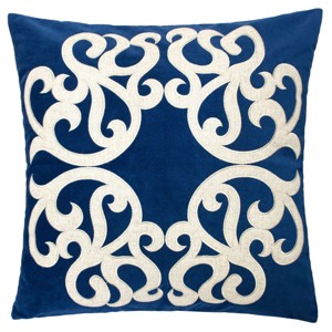 ChicFurnit Bed Pillows Home Pillow Velvet Decorative Pillow with Hidden Zipper Cotton Pillows for Living Room Decoration, Blue, 20"*1"*20" - 1 of 4