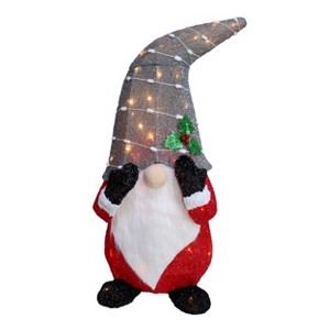 Season's Designs 28" Standing Christmas Gnome Decoration Multicolored Polyester, Indoor/Outdoor Use, Ground Freestanding, Requires 3 AA Batteries (Not - 1 of 1