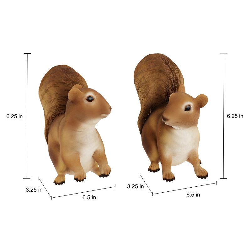 Nature Spring Resin Squirrel Garden Statues - Outdoor Decor Animal Figurines - Set of 2, 4 of 7
