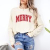 Simply Sage Market Women's Merry Varsity Thick Outline Long Sleeve Garment Dyed Tee - 2 of 4