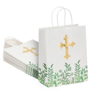 Faithful Finds 15 Pack of Religious Party Favor Gift Bags for Easter Christening Gifts, First Communion, Confirmation Gift Bags, 10 x 8 x 4 In - 1 of 4