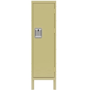 1 Door Tall Single Metal Locker-Retro Style Storage Cabinet--Industrial Furniture--For Living Room/Bedroom/Storage Room/Gym/School--Yellow - 1 of 4