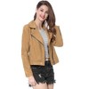 INSPIRE CHIC Women's Zip Up Faux Suede Biker Moto Jacket - 4 of 4