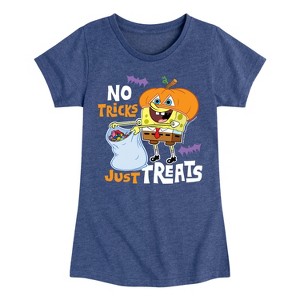 Girls' - SpongeBob SquarePants - No Tricks Just Treats Fitted Short Sleeve Graphic T-Shirt - 1 of 4