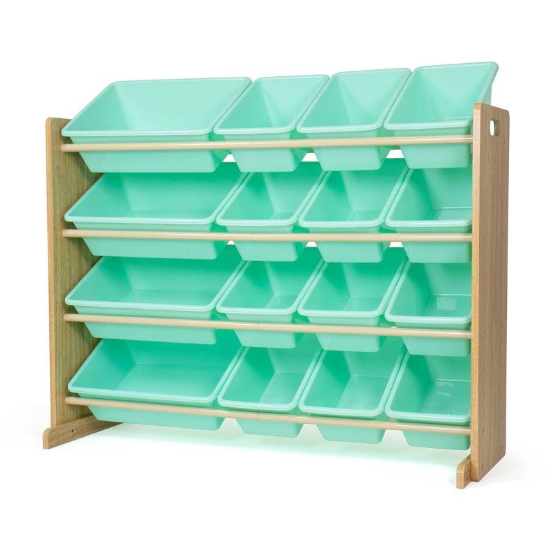 Kids&#39; Toy Organizer with 16 Storage Bins Natural/Mint - Humble Crew, 1 of 7