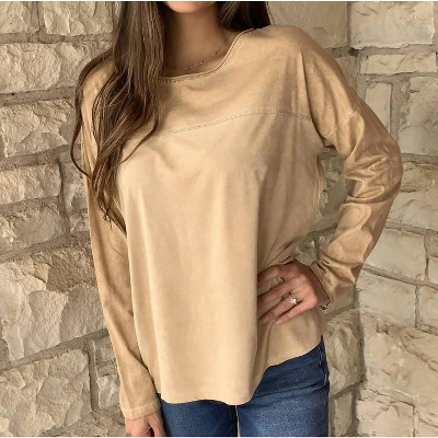 Women's Long Sleeve Round Neck Tunic - TEMPO PARIS