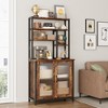 Garvee Bakers Rack with Cabinet 5 Tier Microwave Stand Microwave Storage Rack with Door, Brown - 4 of 4