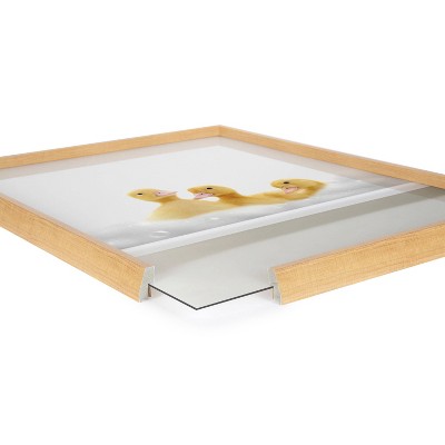 Natural Framed Baby Ducks Bubble Bath Wall Art