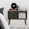 Record Player Stand, Vinyl Storage Stand - LinTimes with Charging Station/2 USB Ports/2 Power Outlets, Holds 350 Albums for Living Room/Bedroom/Office - 3 of 4