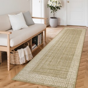 Machine Washable Rugs for Living Room Minimalist Geometric Bordered Indoor Carpet - 1 of 4