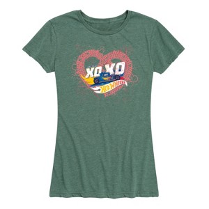 Women's - Hot Wheels - XOXO Heart Short Sleeve Graphic T-Shirt - 1 of 4
