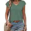 Zeagoo Women's Tank Top V Neck Eyelet T Shirts Cap Sleeve Tops Loose Fit Blouses Dressy Casual Summer Basic Shirts - 2 of 4